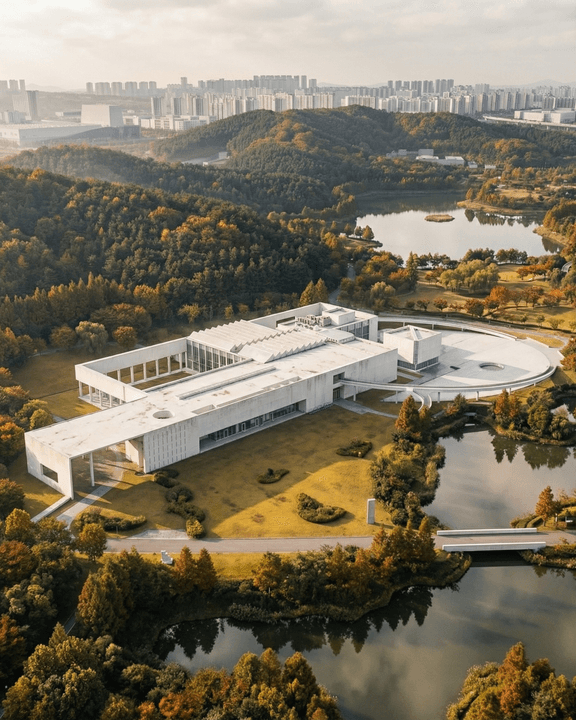 秋日建筑鸟瞰渲染